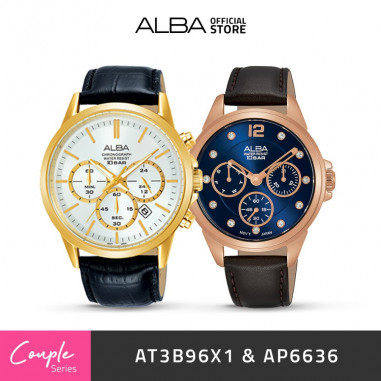 Alba PRESTIGE Quartz At3B96X1 & AP6636 Couple Watch