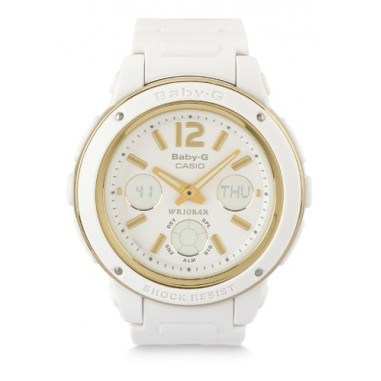 Casio Baby-G BGA-151-7BDR White Digital Analog Dial White Resin Strap