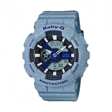 Casio Baby-G Special Color BA-110DE-2A2DR Digital Analog Dial Blue Denim Resin Strap