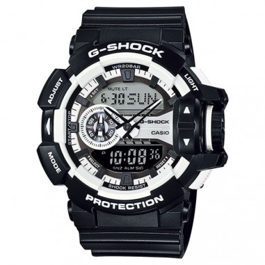 Casio G-Shock GA-400-1ADR Men Digital Analog Dial Black Resin Strap