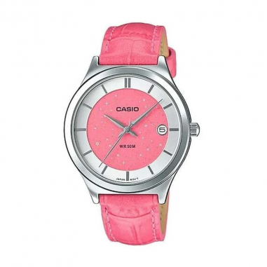 Casio LTP-E141L-4A2VDF Women's Enticer Pink Stardust Dial Leather Band Analog Watch