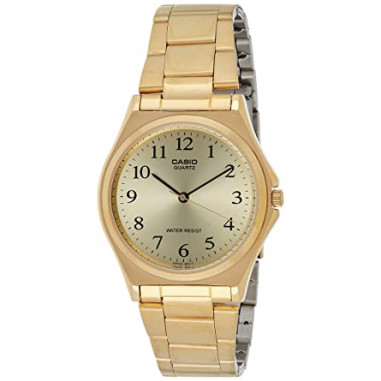 Casio MTP-1130N-9BRDF Enticer Men Gold Dial Gold Stainless Steel Strap