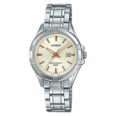 Casio MTP-1308D-9AVDF Men Analog Beige Dial Stainless Steel Strap