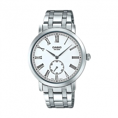 Casio General MTP-E150D-7BVDF Men White Dial Stainless Steel Strap