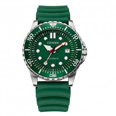 Citizen Automatic Watch NJ0129-10X Green Dial with Green Rubber Strap