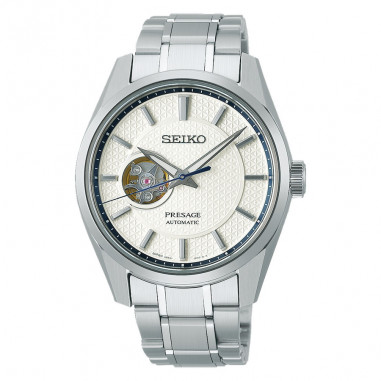 Seiko Presage SPB309J1 Sharp Edged Midday Open Heart Silver SPB309