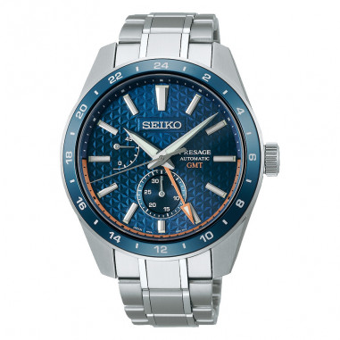 Seiko Presage Sharp Edge GMT SPB217J1 SPB217 Blue Dial