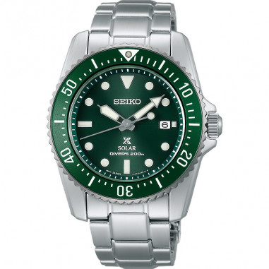 Seiko Prospex Solar SNE583P1 Scuba Diver 200m Green Dial