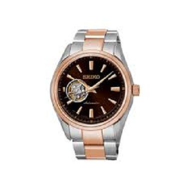 Seiko SSA262J1 Presage Automatic Silver Black Rose Gold