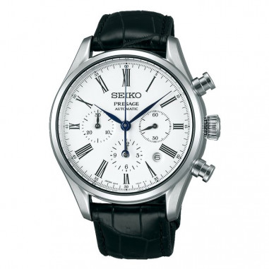 Seiko Presage SRQ023J1 / SRQ023 Chronograph Automatic White Enamel