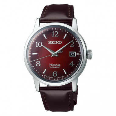 Seiko Presage SRPE41J1 Cocktail Negroni Red Dial Brown Leather Strap