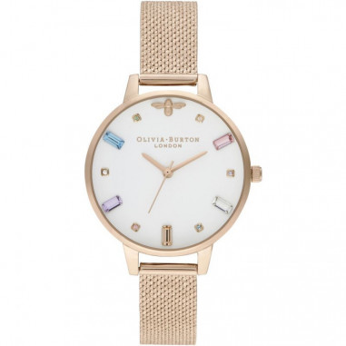 Olivia Burton Rainbow Bee OB16RB15 White Dial Rose Gold