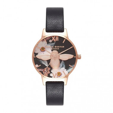 Olivia Burton OB16BF05 Bejewelled Florals Black Dial Black