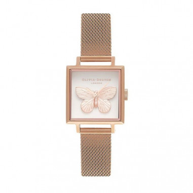 Olivia Burton 3D Butterfly Mesh Rose Gold Watch OB16MB18