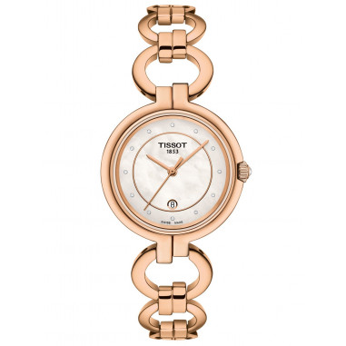 TISSOT Flamingo T094.210.33.116.01 Ladies White Mother Of Pearl Dial Rose Gold