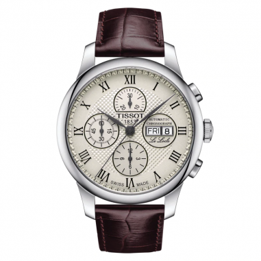 Tissot Le Locle Valjoux T006.414.16.263.00 Automatic Chronograph Ivory Dial Brown