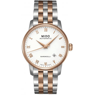 Mido M8600.9.N6.1 Baroncelli II Automatic White Dial Dual Tone