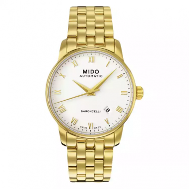 Mido M8600.3.26.1 Baroncelli II Automatic White Dial Gold