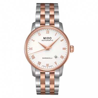 Mido M8600.9.67.1 Baroncelli II Automatic Tan Dial Dual Tone