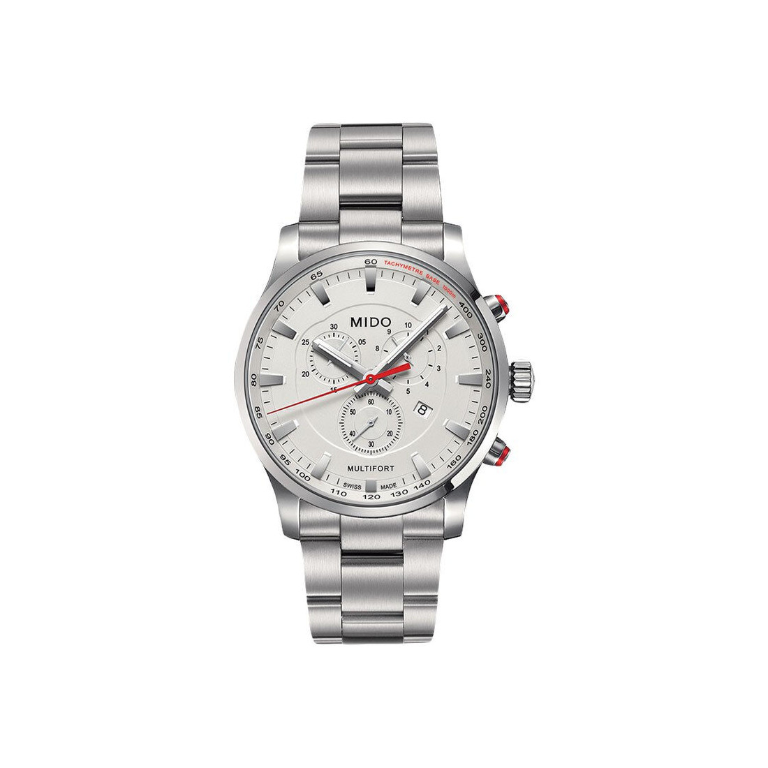 Mido M005.417.11.031.00 Multifort Chronograph Silver Dial Jam Tanga