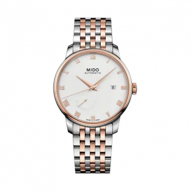 Mido M027.426.22.018.00 Baroncelli III Big Date Automatic White Dial Dual Tone