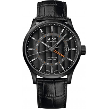 Mido M038.429.36.051.00 Multifort Dual Time Automatic Black Dial