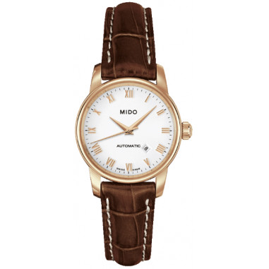 Mido M7600.3.26.8 Baroncelli II Automatic White Dial Brown