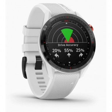 Garmin Approach S62 Black Ceramic Bezel with White Silicone Band