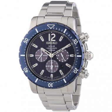 Seiko SSC247P1 Chronograph Solar Blue Dial Stainless Steel