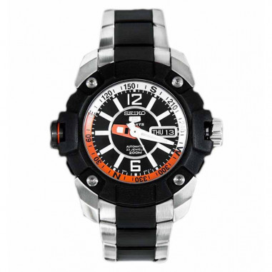 Seiko 5 SKZ265K1 Silver Black Orange 200 M