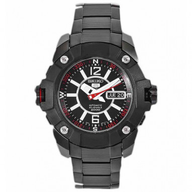 Seiko 5 SKZ267 Full Black Red 200 M