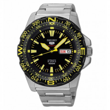 Seiko 5 SRP545K1 Sports Mini Monster Silver Black Yellow Jam Tangan