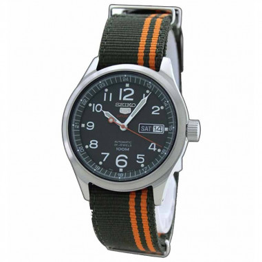 Seiko 5 SRP275K1 Sports Military Canvas Green Silver