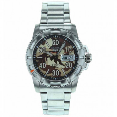 Seiko 5 SRP221K1 Sports Silver Beige Brown