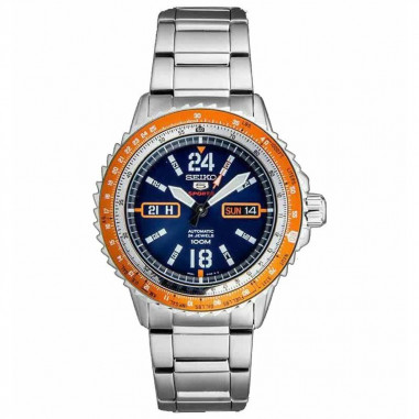 Seiko 5 SRP351K1 Sports Silver Orange Blue