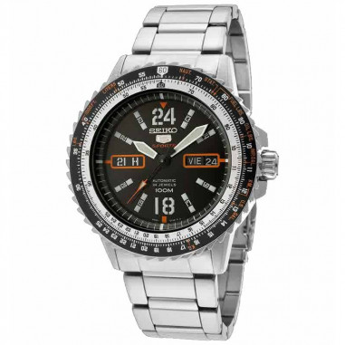 Seiko 5 SRP347K1 Sports Silver Black Orange