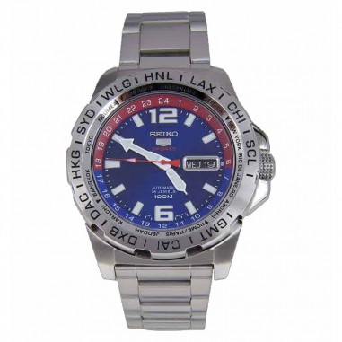 Seiko 5 SRP681K1 Sports Automatic Silver Blue Red