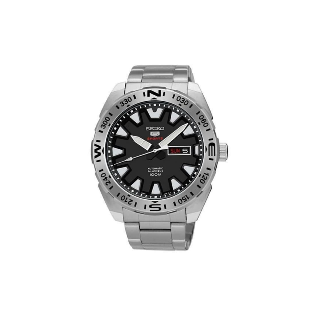 Seiko 5 SRP739K1 Sports Silver Black Jam Tangan Pria