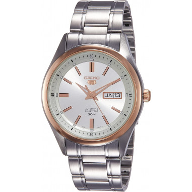 Seiko 5 SNKN90K1 Automatic Silver Dial Two-tone Rosegold