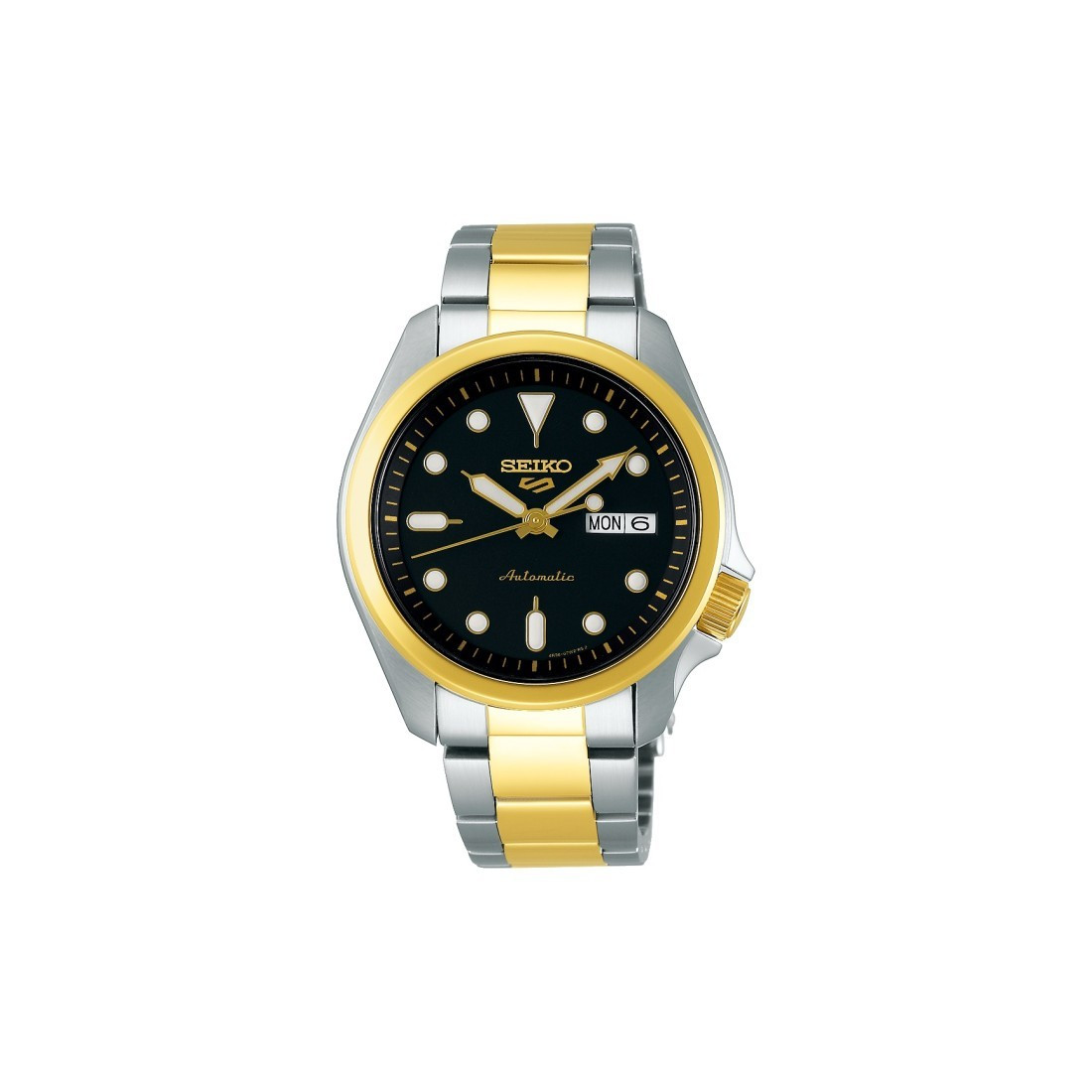 Seiko 5 Sports SRPE60K1 Black Dial Dual Tone SRPE60 Jam Tangan Pria