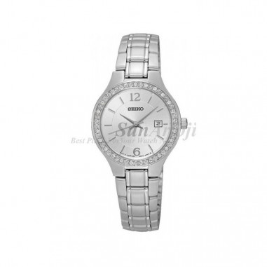 Seiko Ladies SUR789P1 White Dial With Diamond Bezel