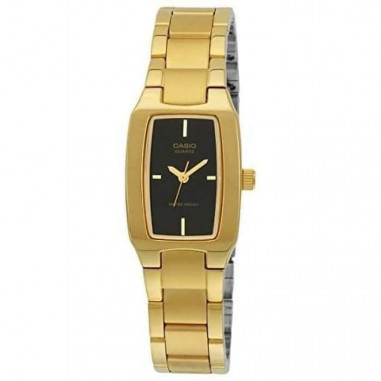 Casio General LTP-1165N-1CRDF Ladies Black Dial Gold