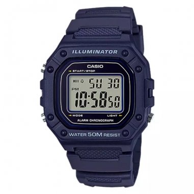 Casio General W-218H-2AVDF Digital Dial Navy Resin Strap