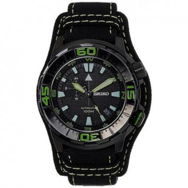 Seiko SSA059 SSA059K1 Automatic Black Green Canvas