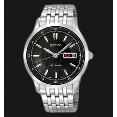 Seiko SNZH45J Automatic Day and Date Black Dial Silver Stainless Steel