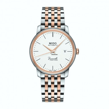 Mido Baroncelli Heritage Lady Silver Dial Silver-Rose Gold Stainless Steel