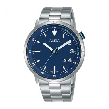 Alba Analog Stainless Steel AG8J95 Blue Dial Men Watch