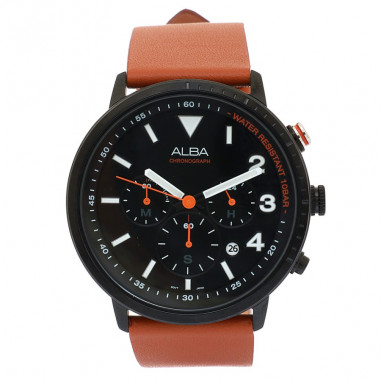 Alba Analog Leather AT3F53 Black Men Watch