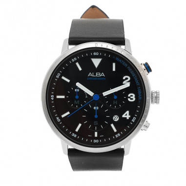 Alba Analog Leather AT3F55 Black Dial Men Watch