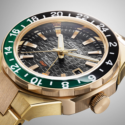 Citizen Series8 NB6033-51E Automatic GMT Black Dial Gold Stainless Steel Strap